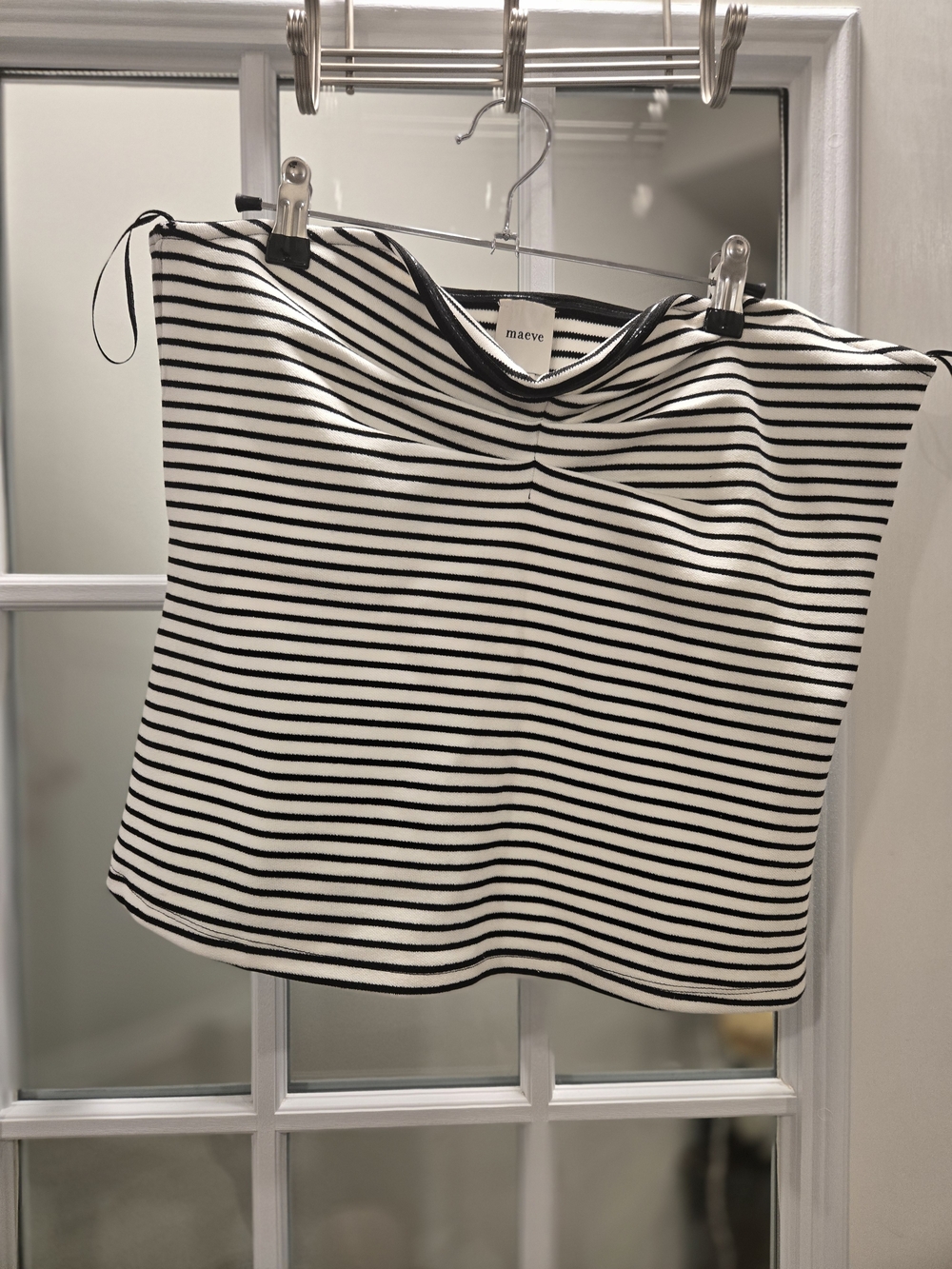 Maeve Black & White Striped Tube Top